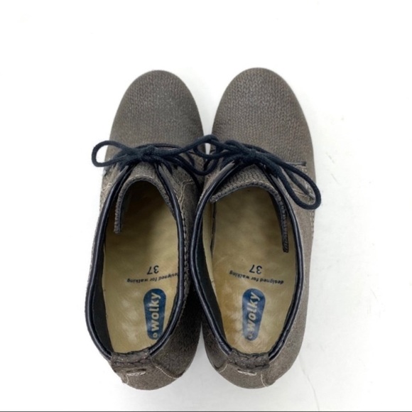 Wolky Dusky WintyComfort Lace up Ankle Wedge Boot in Metallic Brown Size 6 - Picture 9 of 12